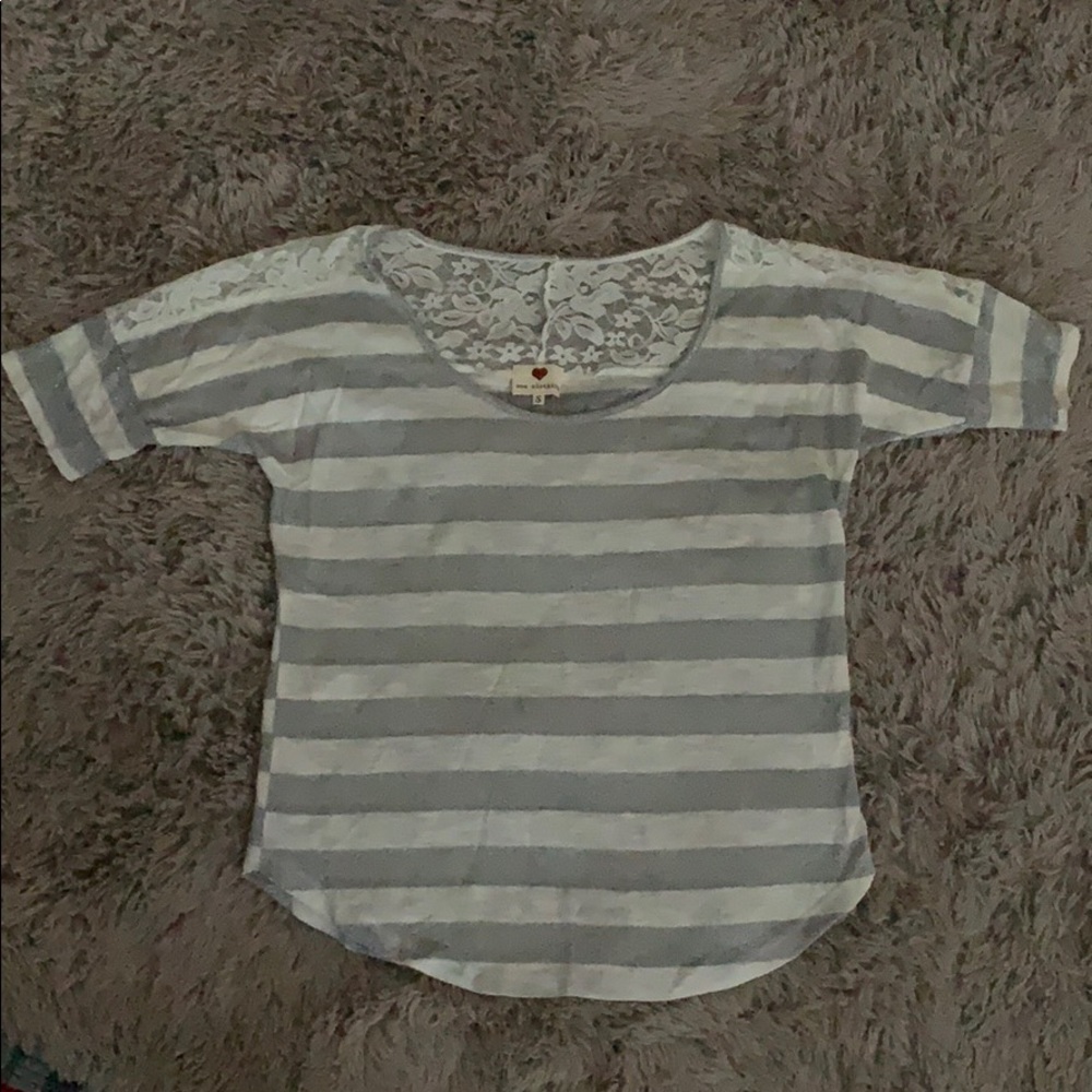 One Clothing silver shimmer and white top